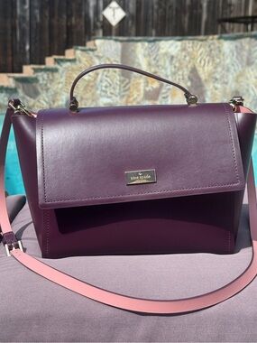 Kate Spade Magnolia Park Large Laurel Satchel Moody Plum Leather Crossbody
VGUC